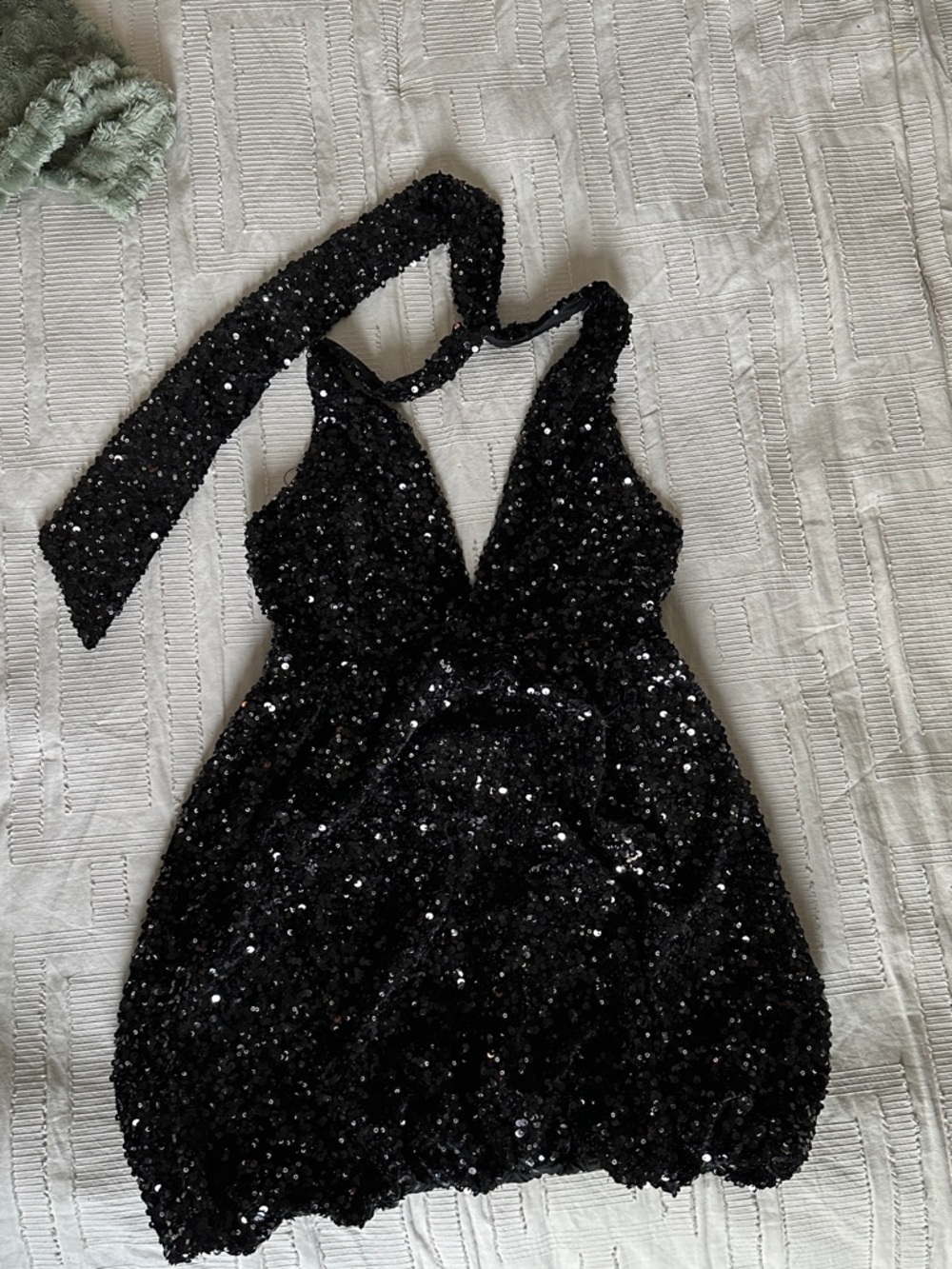 Zara Black Sequin Strapless Cocktail Dress